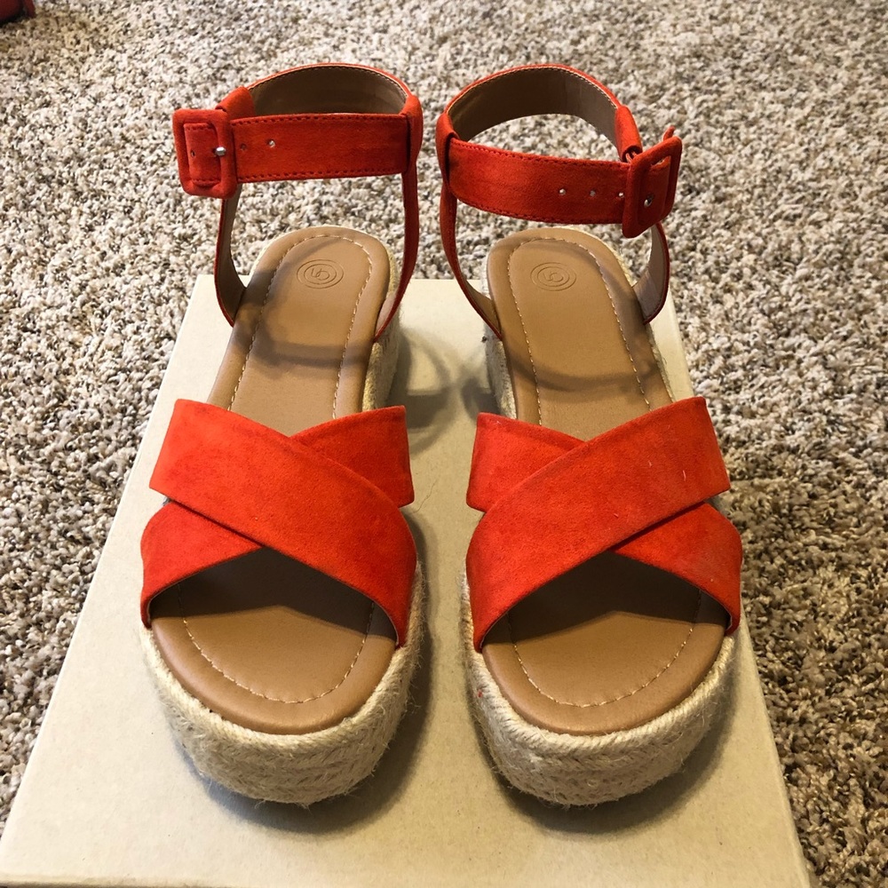 Urban Outfitters Red Orange Espadrilles